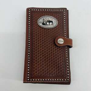 Men's Nocona Cowboy Prayer Rodeo Wallet, Genuine Top Grain Leather Snap Closure